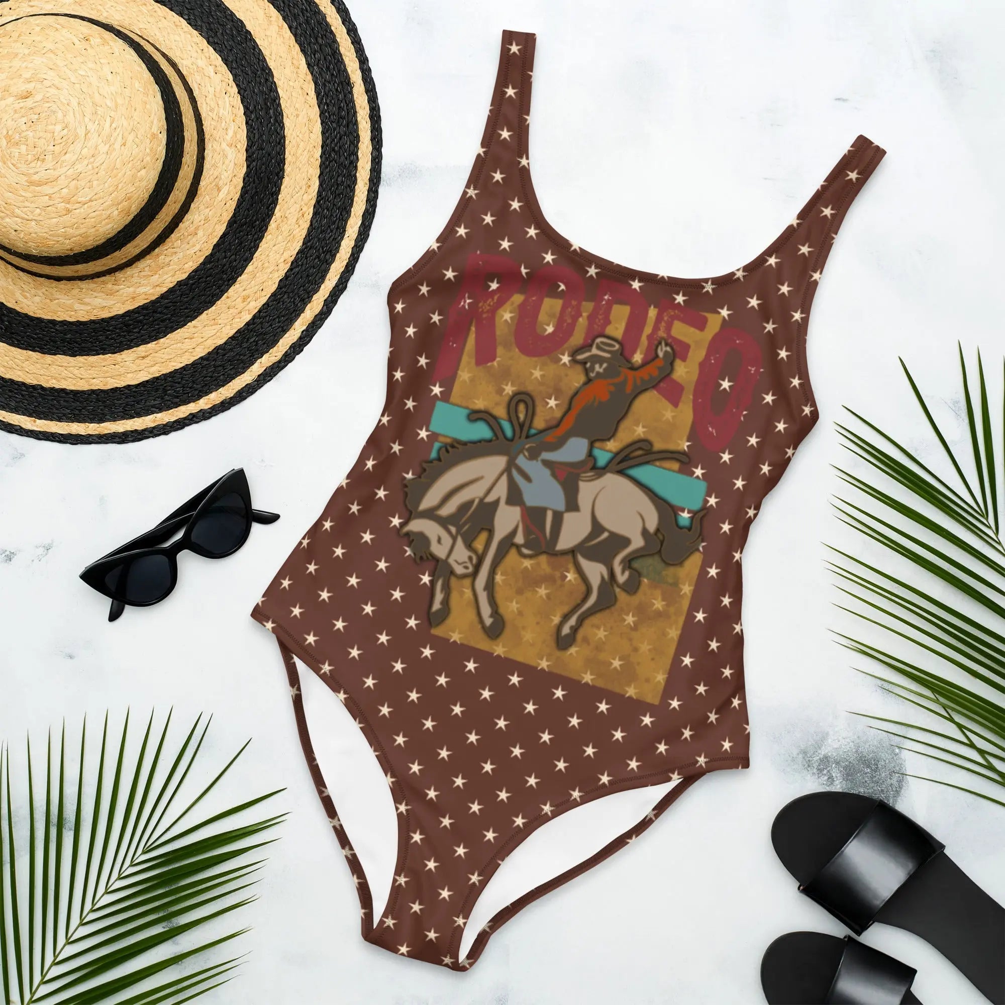 Baha Ranch Yeehaw Rodeo Stars One-Piece Swim Suit Baha Ranch Western Wear