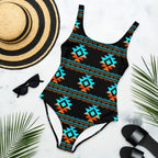 Yeehaw Black Aztec One-Piece Swimsuit Baha Ranch Western Wear