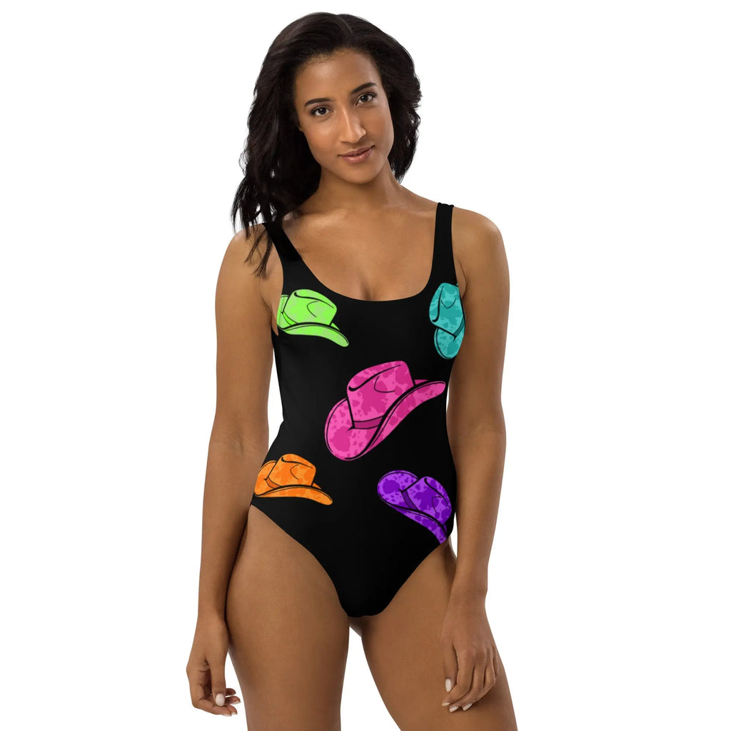 Baha Ranch Yeehaw All Neon Hat One-Piece Swimsuit Baha Ranch Western Wear