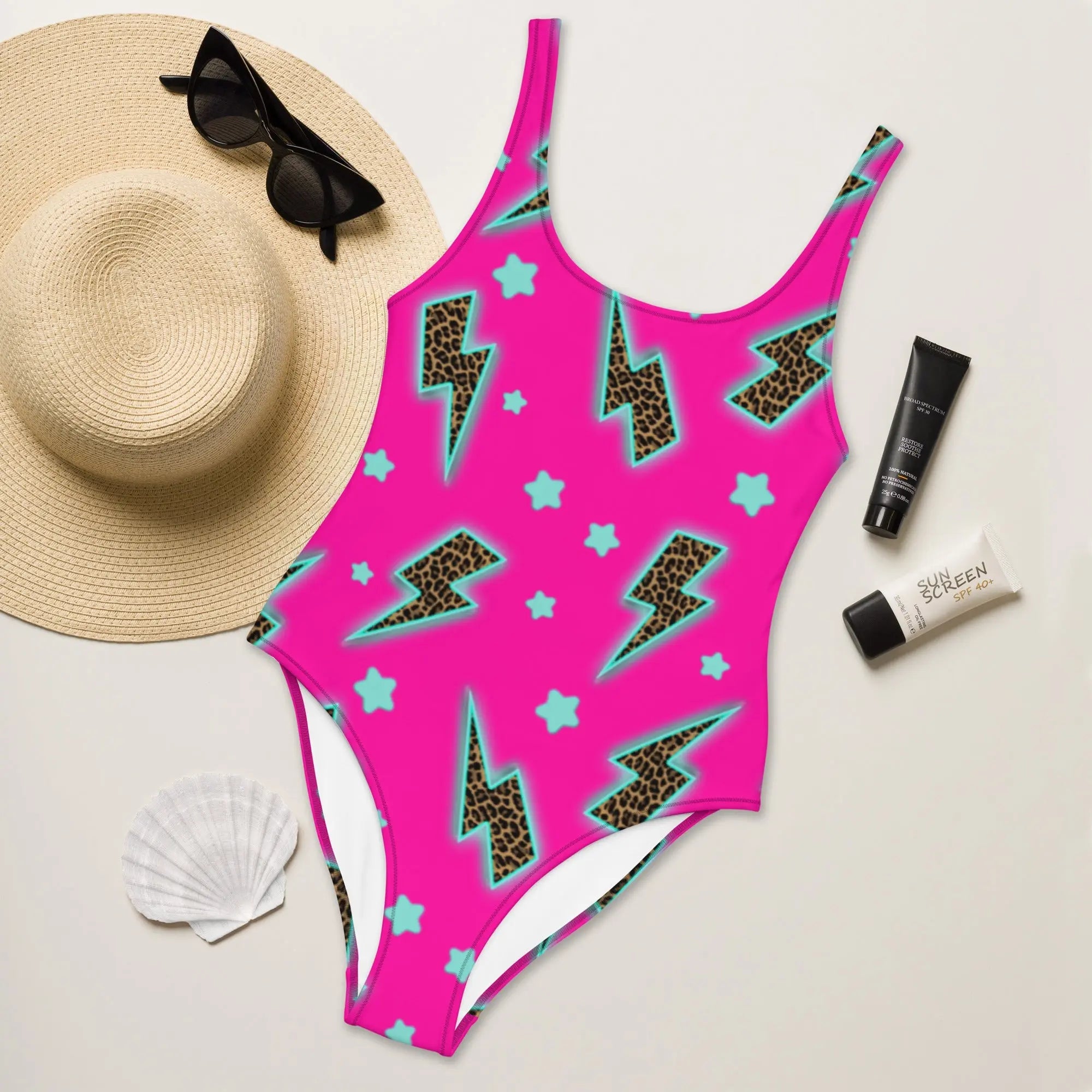 Baha Ranch Yeehaw Leopard Lightning One-Piece Swimsuit Baha Ranch Western Wear
