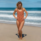 Baha Ranch Yeehaw Brown Cattle Brands One-Piece Swimsuit Baha Ranch Western Wear