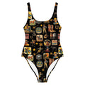 Baha Ranch Yeehaw Vintage Cowboy Collage Western One-Piece Swimsuit Baha Ranch Western Wear