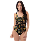 Baha Ranch Yeehaw Vintage Cowboy Collage Western One-Piece Swimsuit Baha Ranch Western Wear