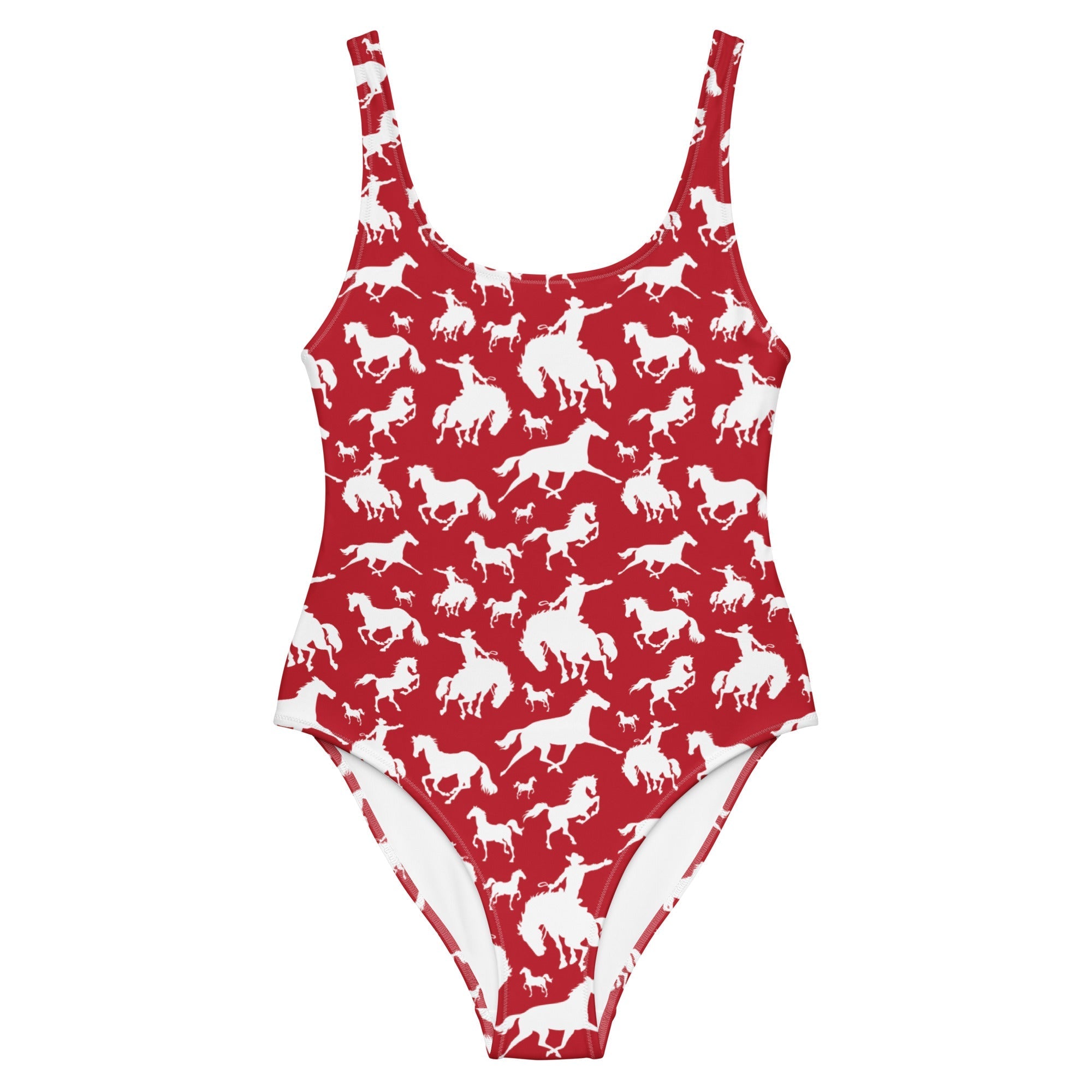 Baha Ranch Yeehaw Red Rodeo Cowboy One-Piece Swimsuit Baha Ranch Western Wear