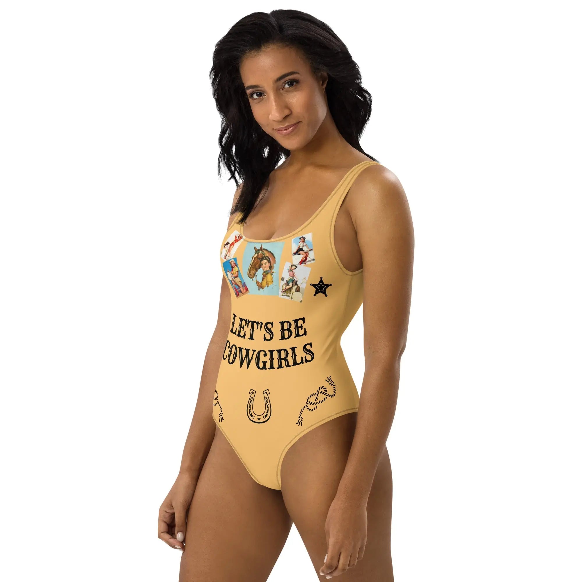 Baha Ranch Yeehaw Let's Be Cowgirls One Piece Swim Suit Baha Ranch Western Wear