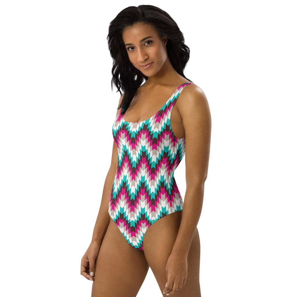 Baha Ranch Yeehaw Turquoise Aztec One-Piece Swimsuit Baha Ranch Western Wear