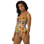 Baha Ranch Yeehaw Vintage Rodeo Poster One-Piece Swimsuit Baha Ranch Western Wear