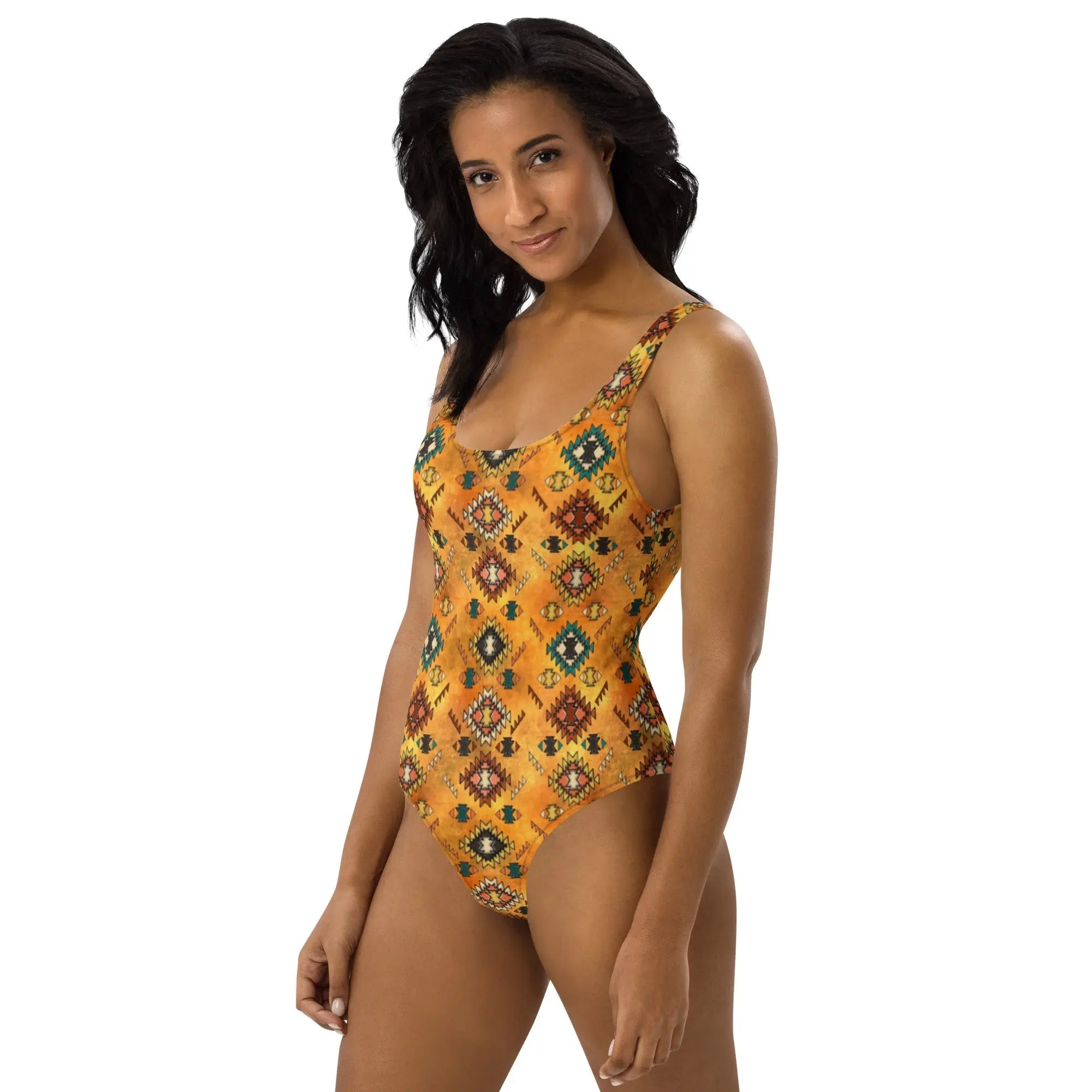 Baha Ranch Yeehaw Golden Aztec One-Piece Swimsuit Baha Ranch Western Wear