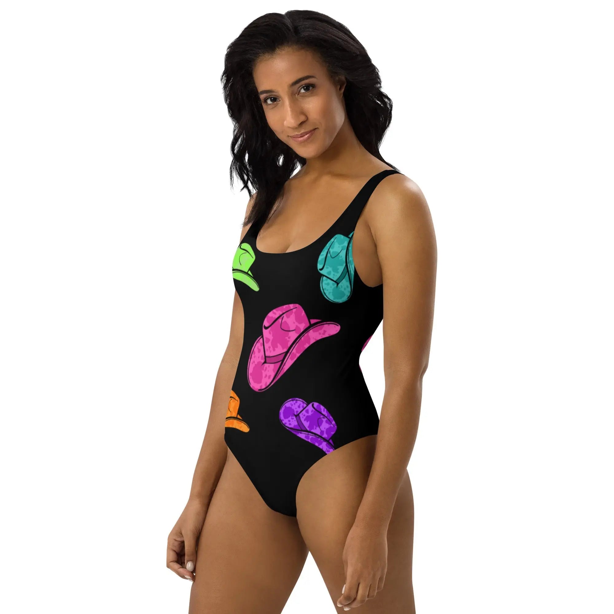 Baha Ranch Yeehaw All Neon Hat One-Piece Swimsuit Baha Ranch Western Wear