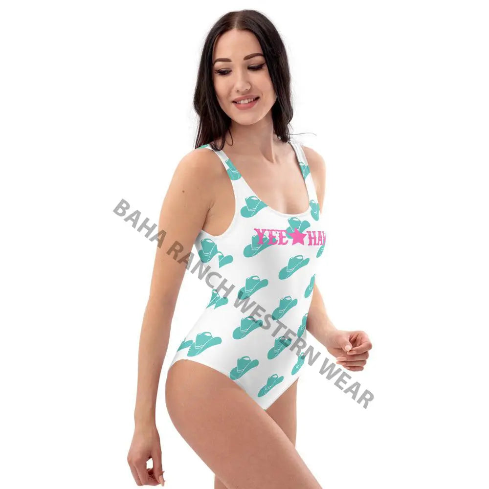 Yeehaw Turquoise Hat Yeehaw Swim Suit Baha Ranch Western Wear