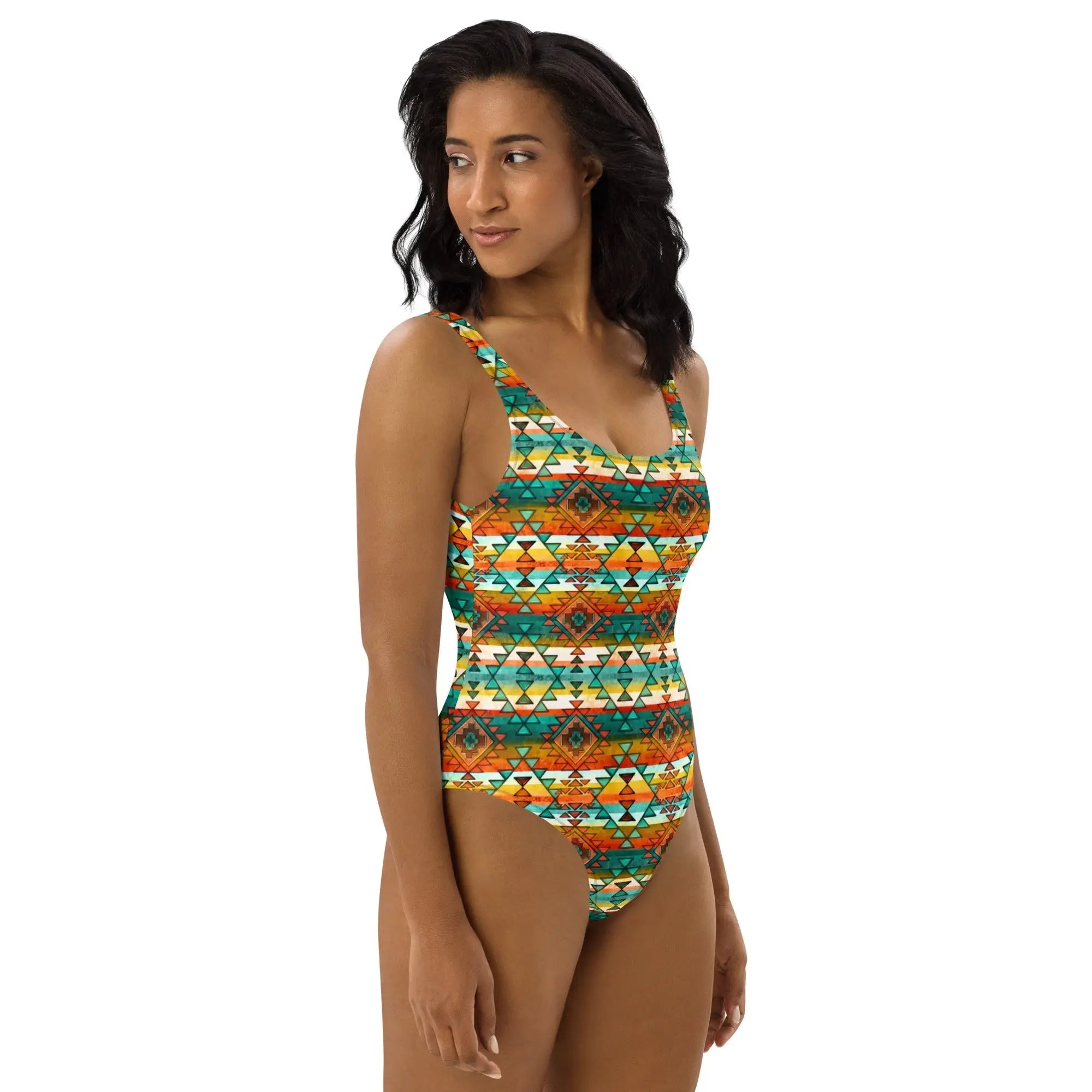 Baha Ranch Mustard Aztec One-Piece Swimsuit Baha Ranch Western Wear