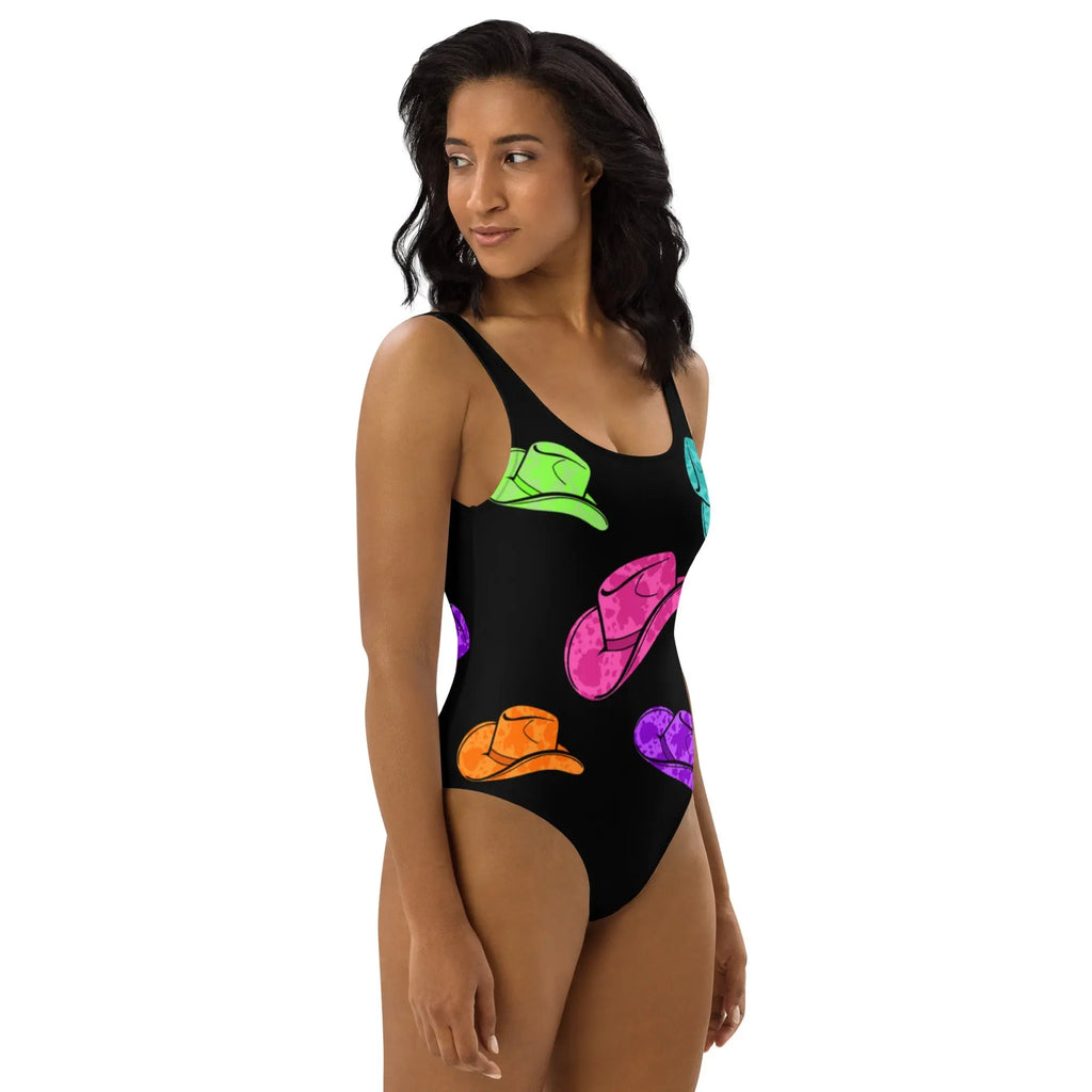 Ready to Ship All Neon Hat One Piece Swimsuit size 2XL Baha Ranch Western Wear