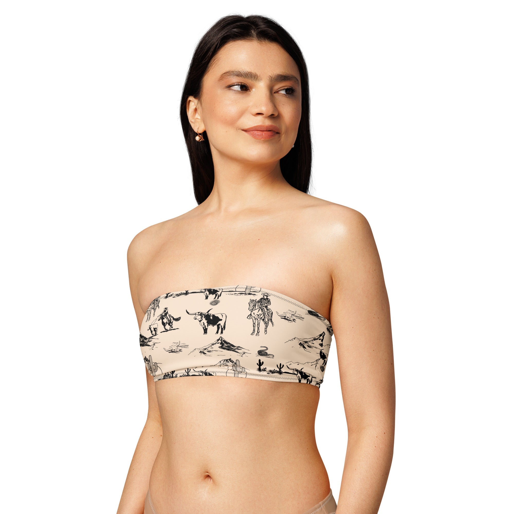 YEEHAW Cowboy Ranch Recycled bandeau bikini top Baha Ranch Western Wear
