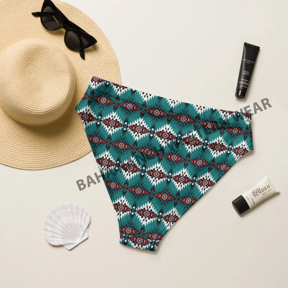 Baha Ranch Yeehaw Teal Burgandy Bikini Bottom Baha Ranch Western Wear