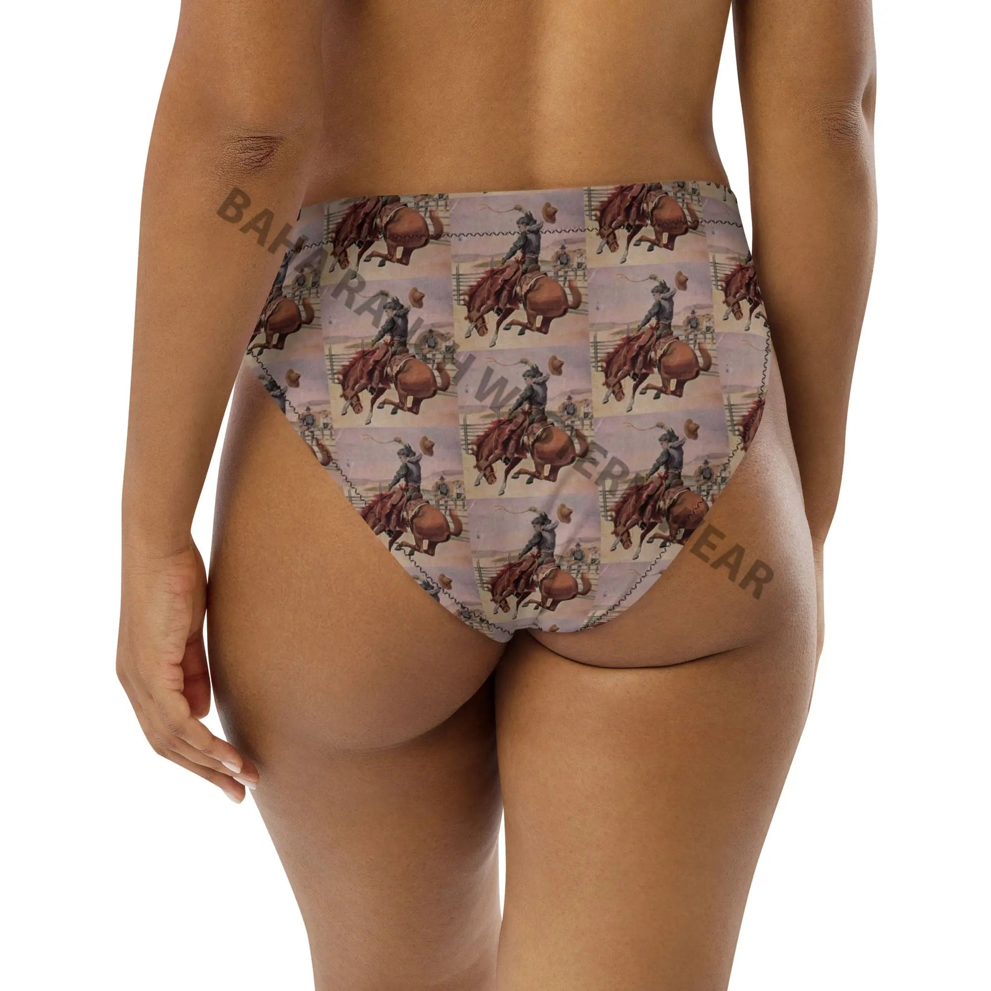 Baha Ranch Yeehaw Vintage Cowboy Bronc Bikini Bottom Baha Ranch Western Wear
