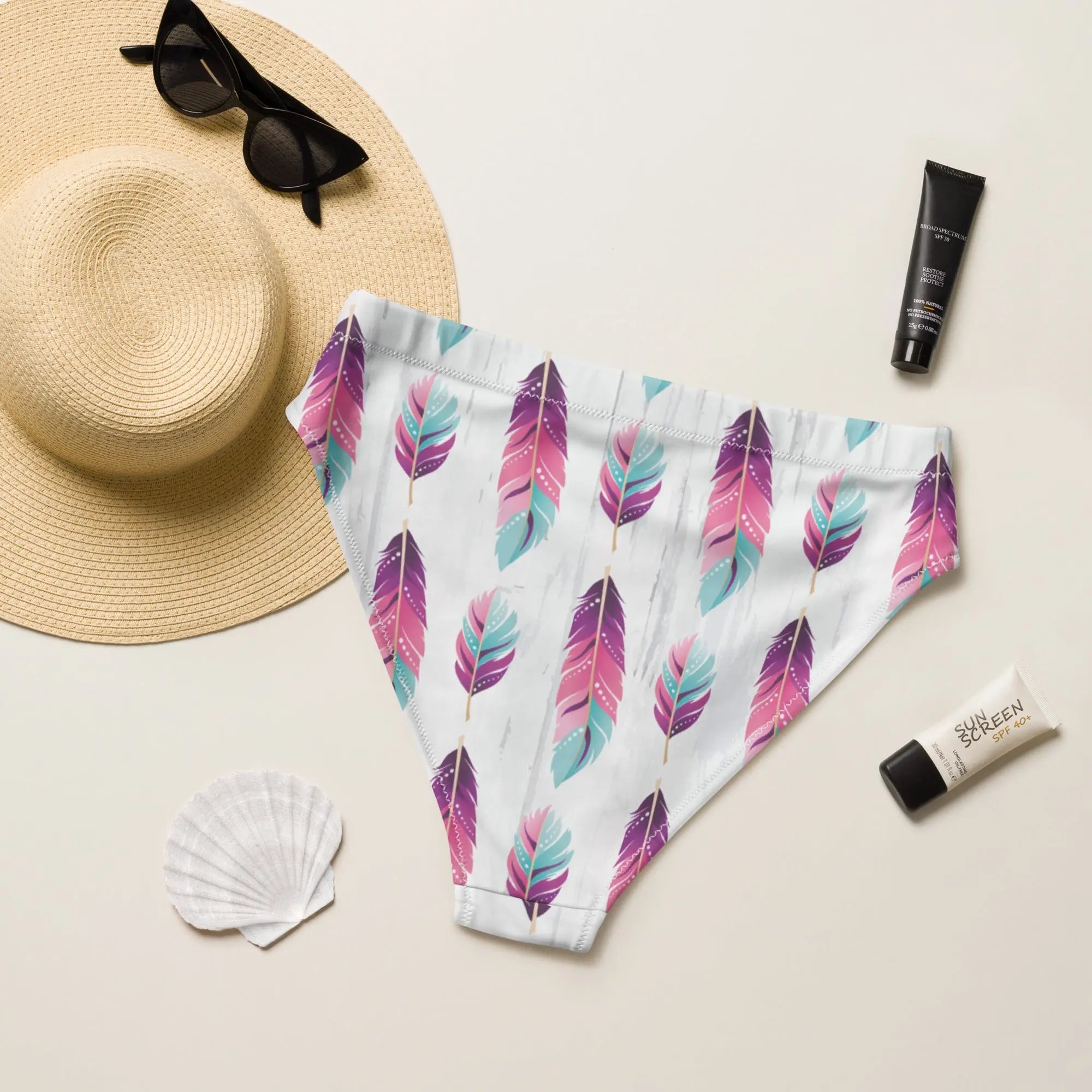 Baha Ranch Yeehaw Boho Feather Bikini Bottom Baha Ranch Western Wear