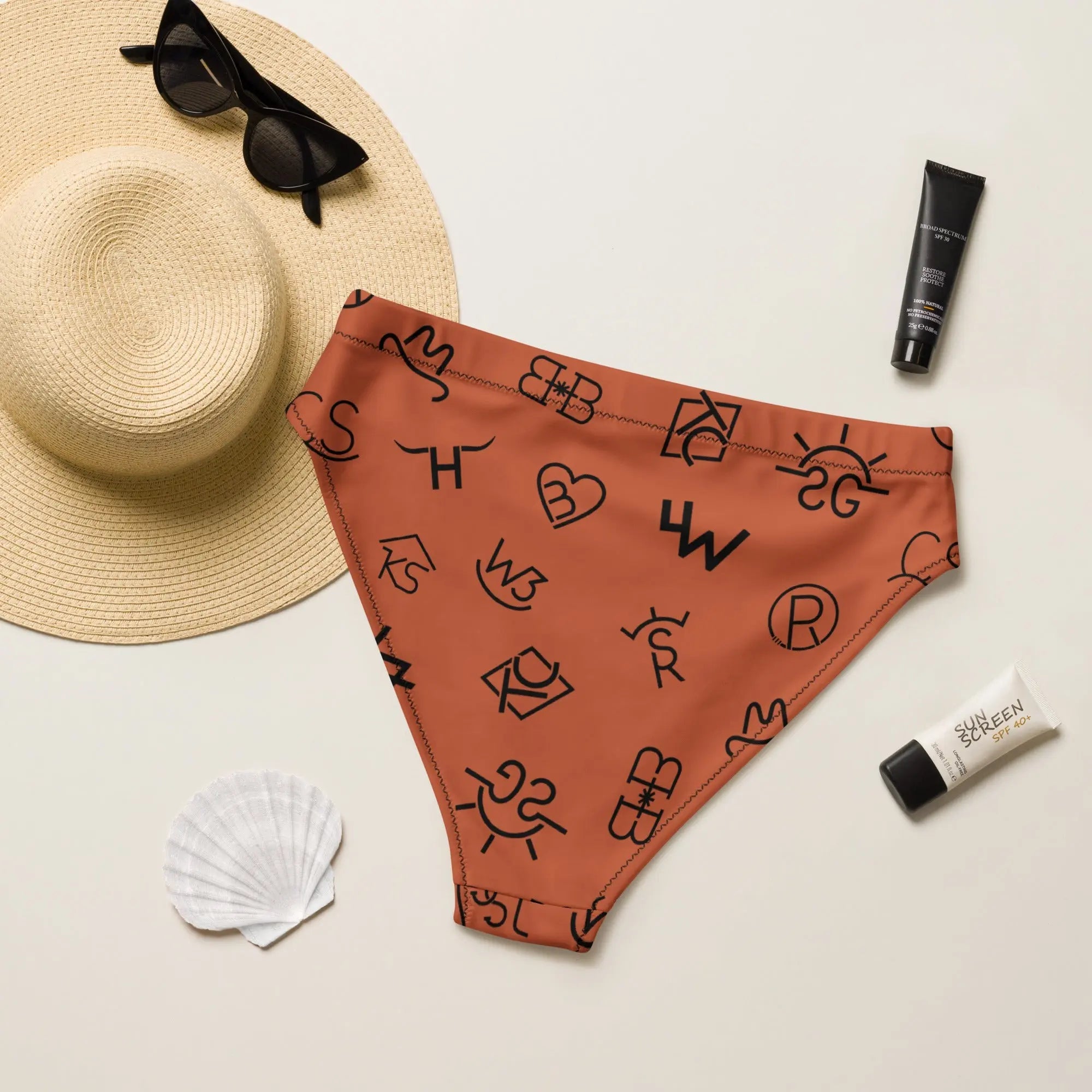 Baha Ranch Yeehaw Brown Cattle Brands Bikini Bottom Baha Ranch Western Wear