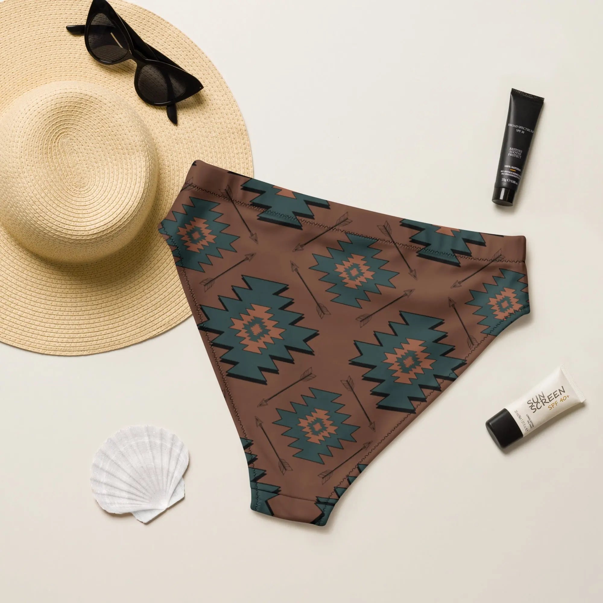 Yeehaw Teal Aztec Bikini Bottom Baha Ranch Western Wear