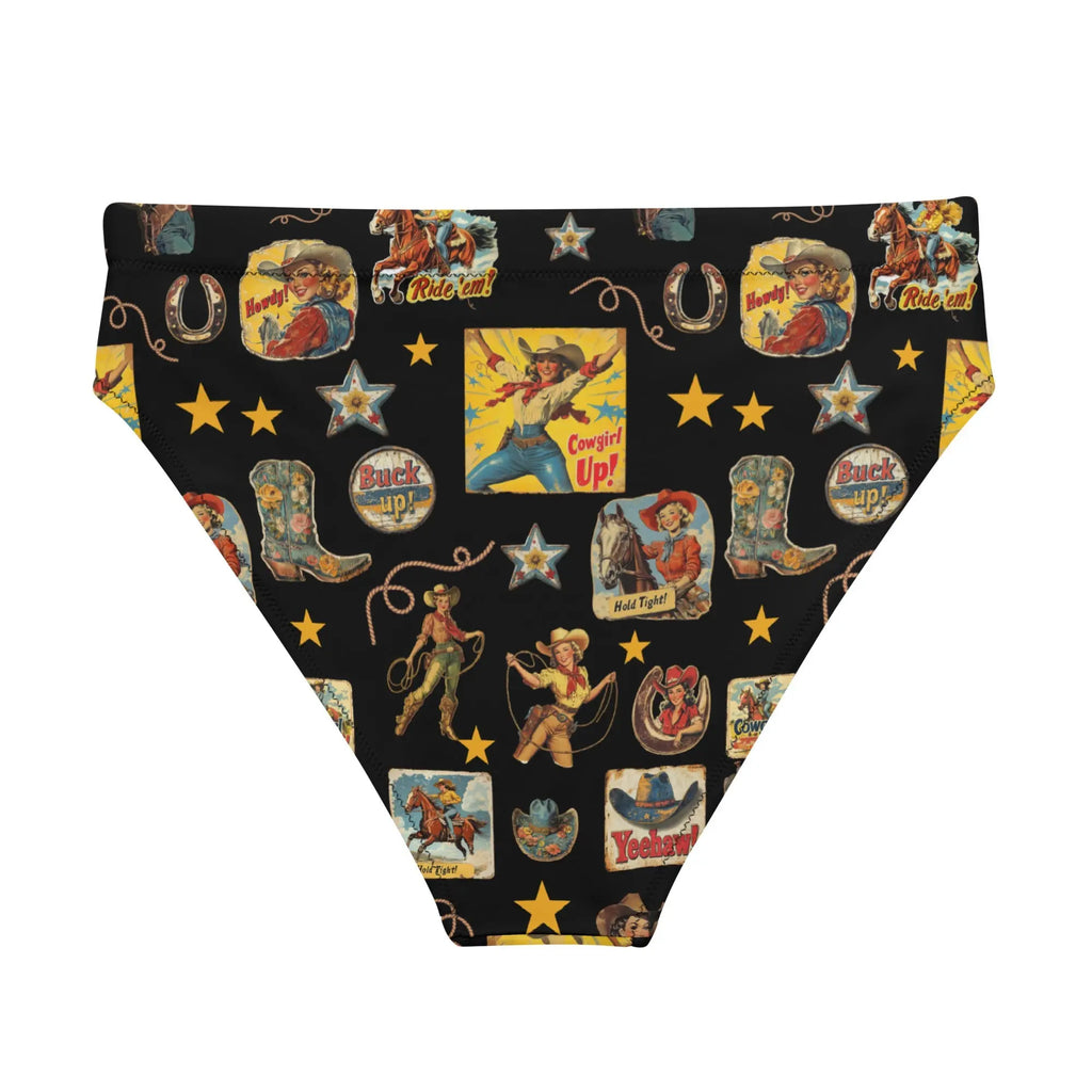 Baha Ranch Yeehaw Vintage Cowgirl Collage Bikini Bottom Baha Ranch Western Wear