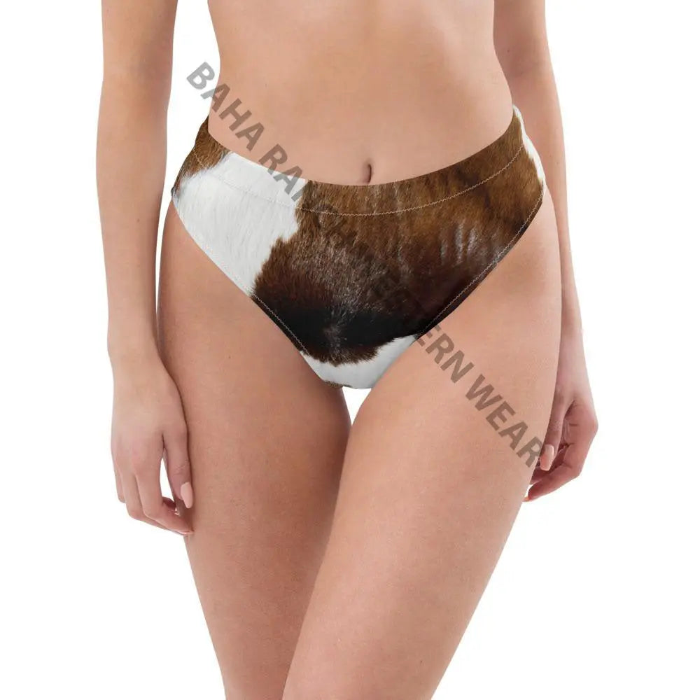 Yeehaw Brown Cow Print Bikini Bottom Baha Ranch Western Wear