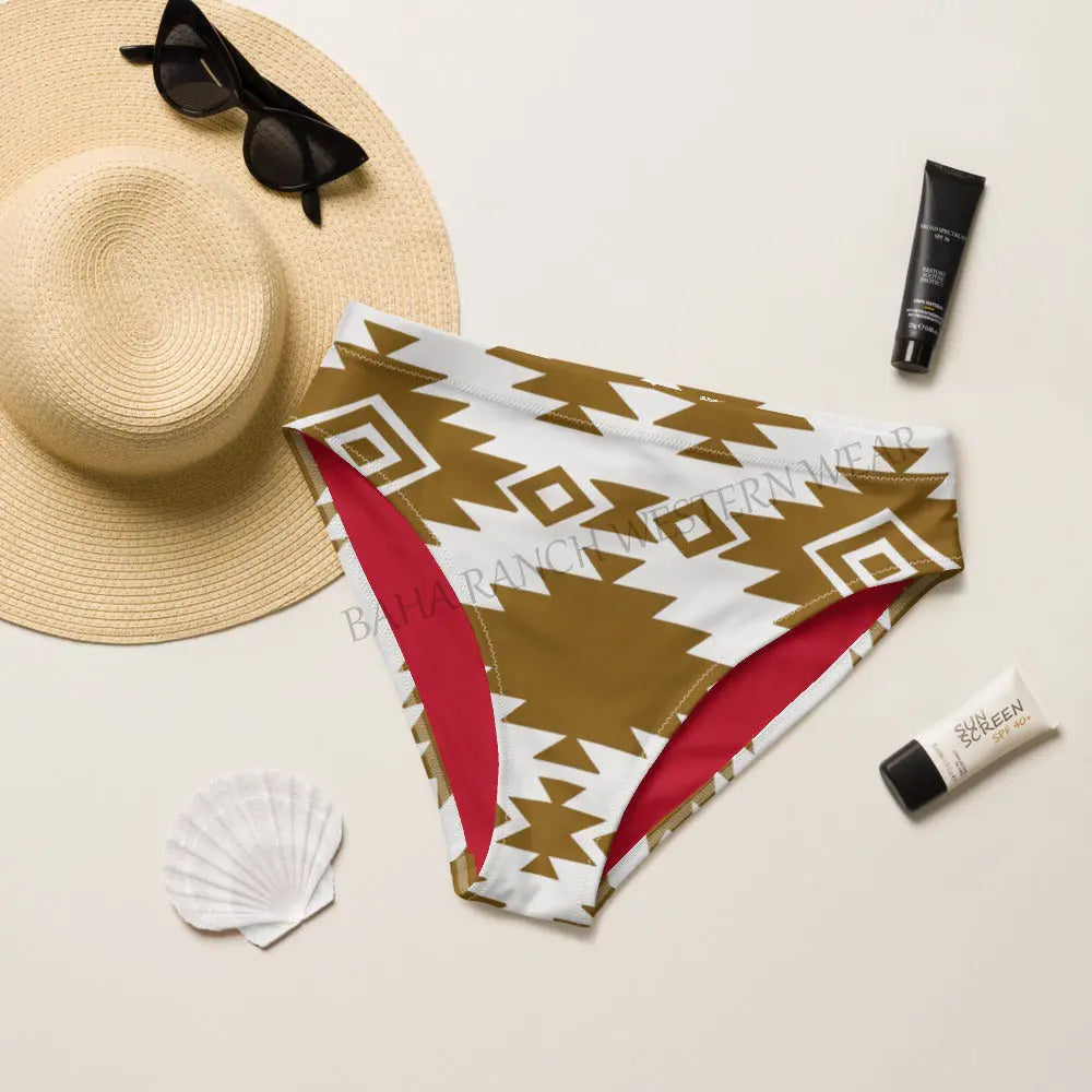 Baha Ranch Yeehaw Bold Brown Aztec Bikini Bottom Baha Ranch Western Wear