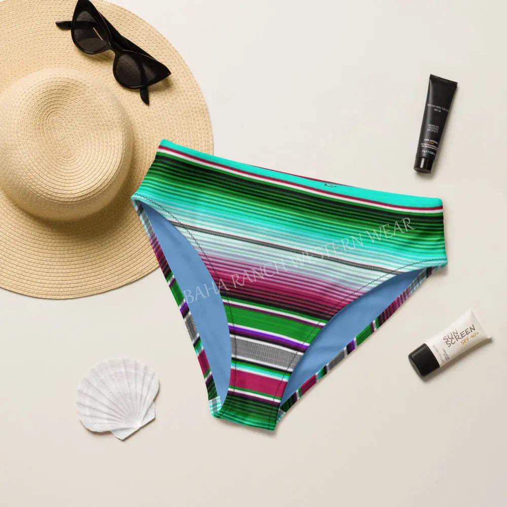 Baha Ranch Yeehaw Aqua Serape Bikini Bottom Baha Ranch Western Wear