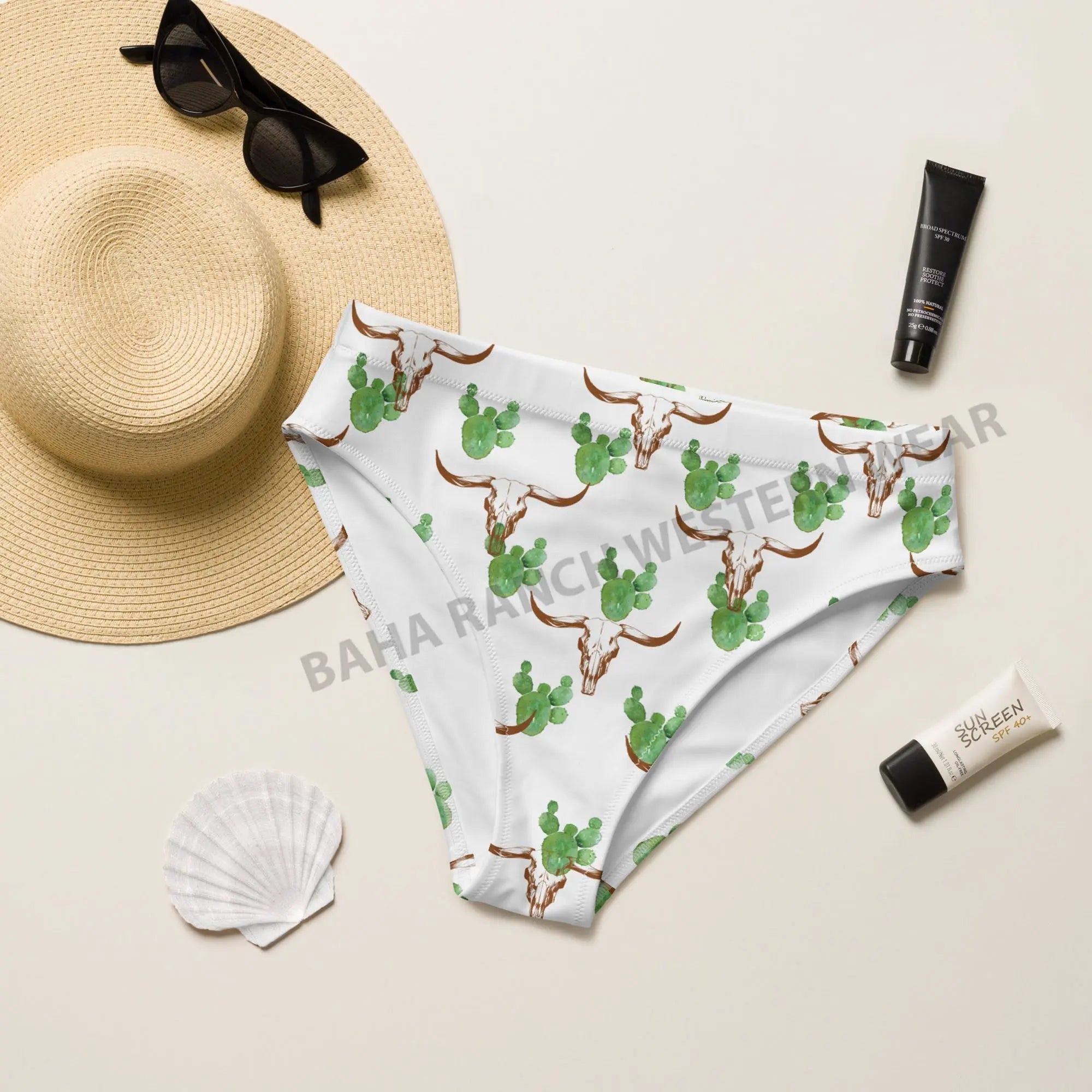 Yeehaw Cactus Bullhead Bikini Bottom Baha Ranch Western Wear