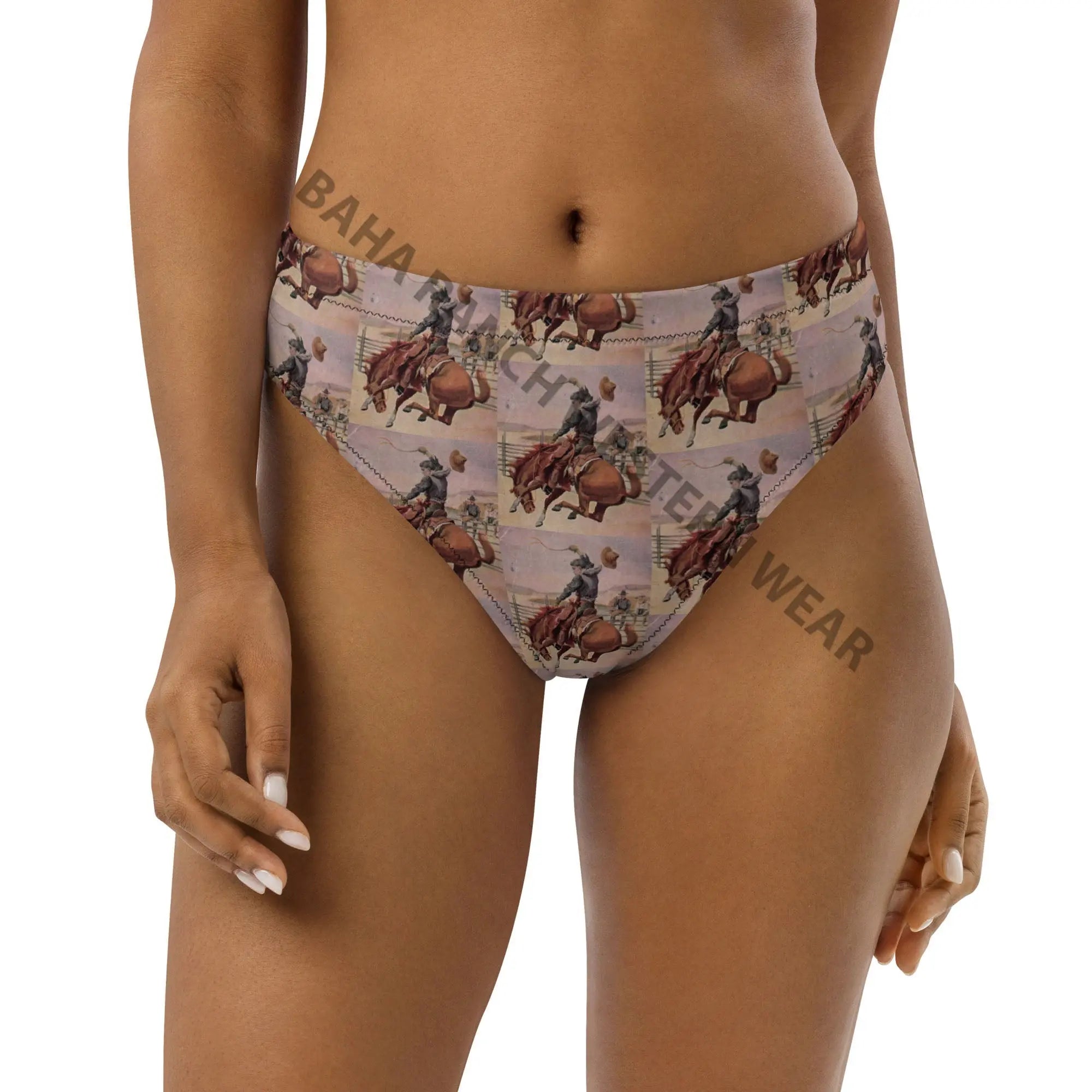 Baha Ranch Yeehaw Vintage Cowboy Bronc Bikini Bottom Baha Ranch Western Wear