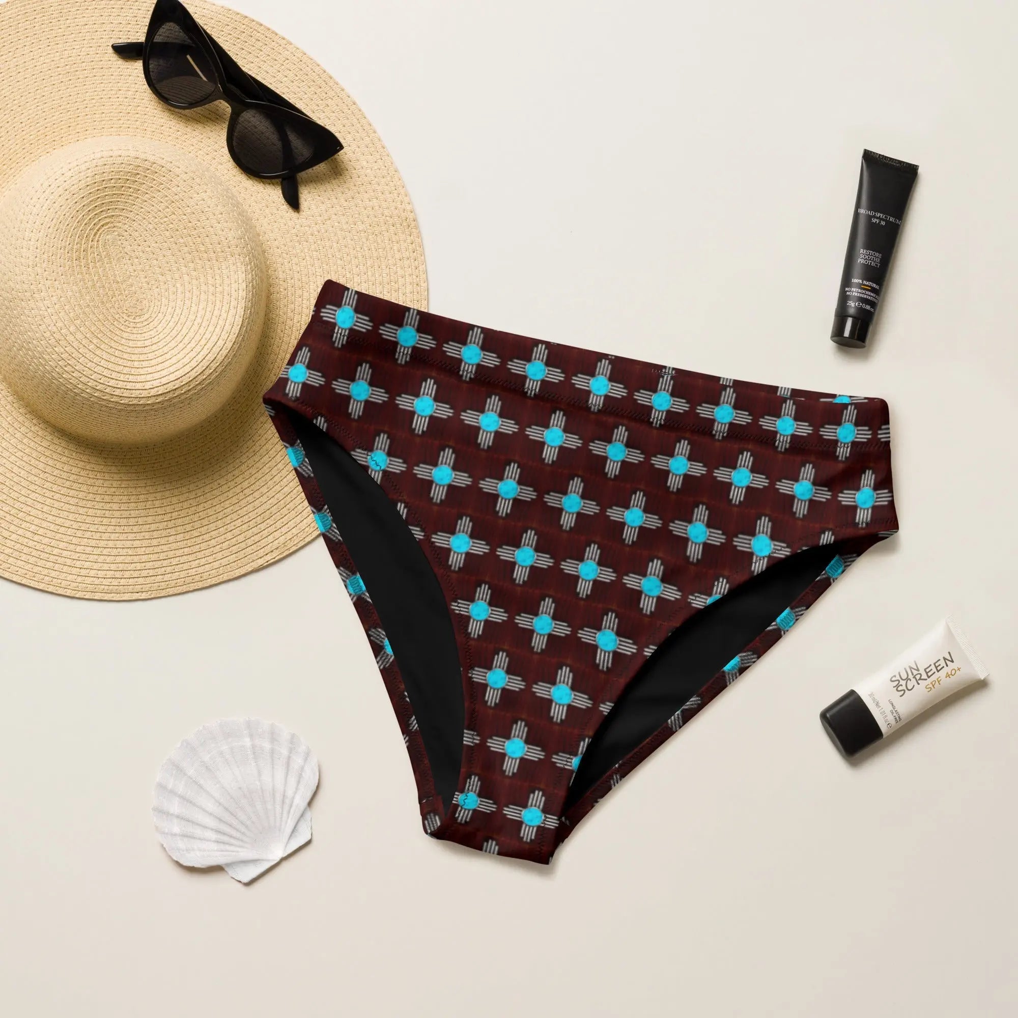 Yeehaw Turquoise Zia Bikini Bottom Baha Ranch Western Wear