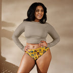 Baha Ranch Yeehaw Vintage Cowboy Collage Mustard Bikini Bottom Baha Ranch Western Wear