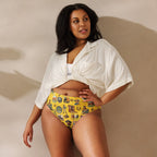 Baha Ranch Yeehaw Vintage Cowboy Collage Mustard Bikini Bottom Baha Ranch Western Wear