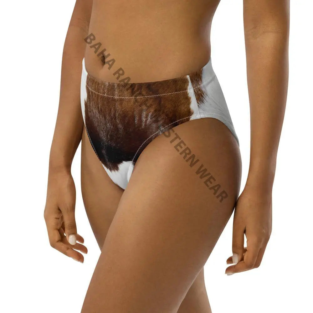 Yeehaw Brown Cow Print Bikini Bottom Baha Ranch Western Wear