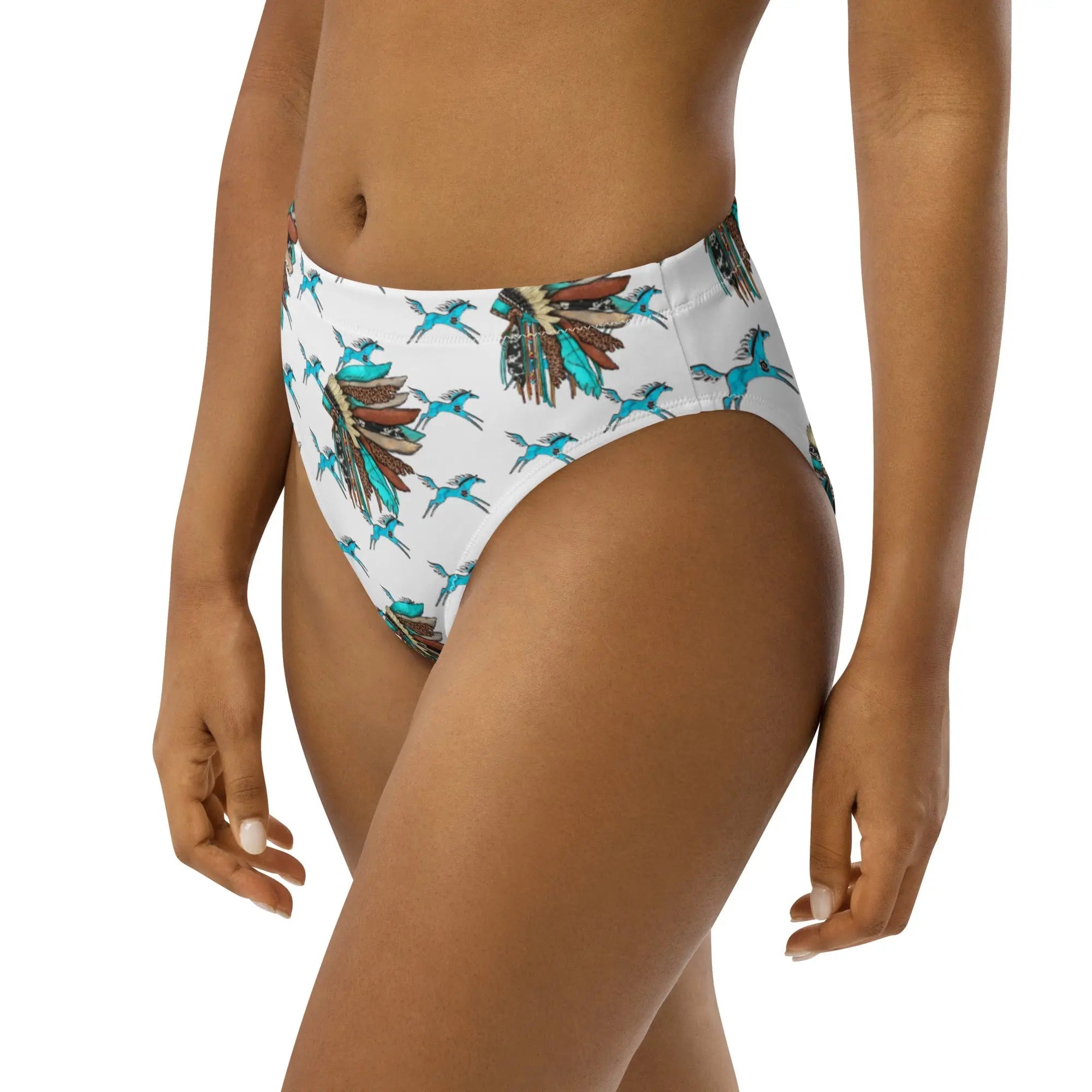 Baha Ranch Yeehaw Turquoise Running Horse Head Dress Bikini Bottom Baha Ranch Western Wear