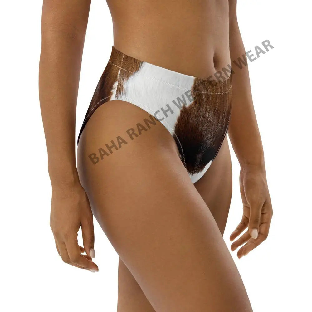 Yeehaw Brown Cow Print Bikini Bottom Baha Ranch Western Wear