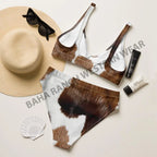 Yeehaw Brown Cow Print Bikini Baha Ranch Western Wear