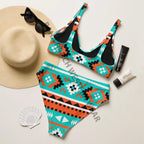 Baha Ranch Yeehaw Turquoise Orange Aztec Bikini Baha Ranch Western Wear