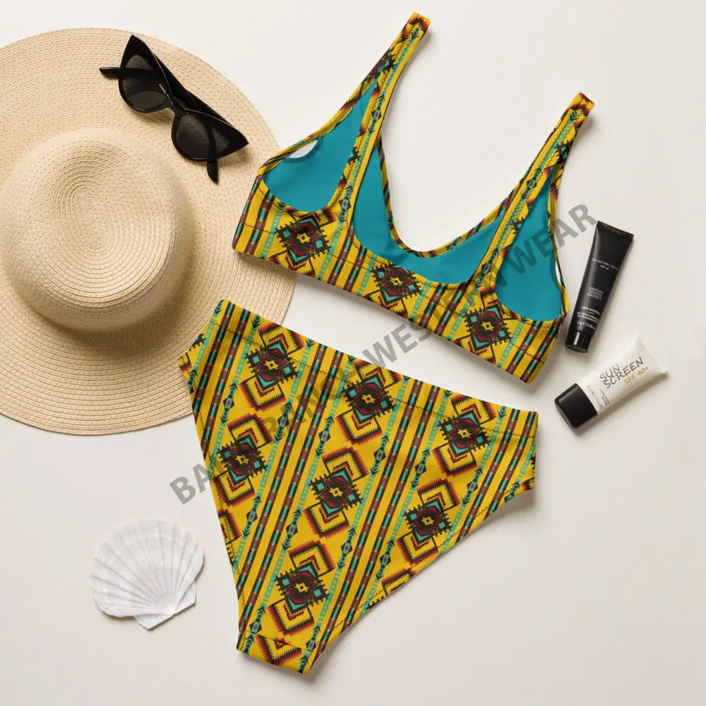 Baha Ranch Yeehaw Mustard Aztec Bikini Baha Ranch Western Wear