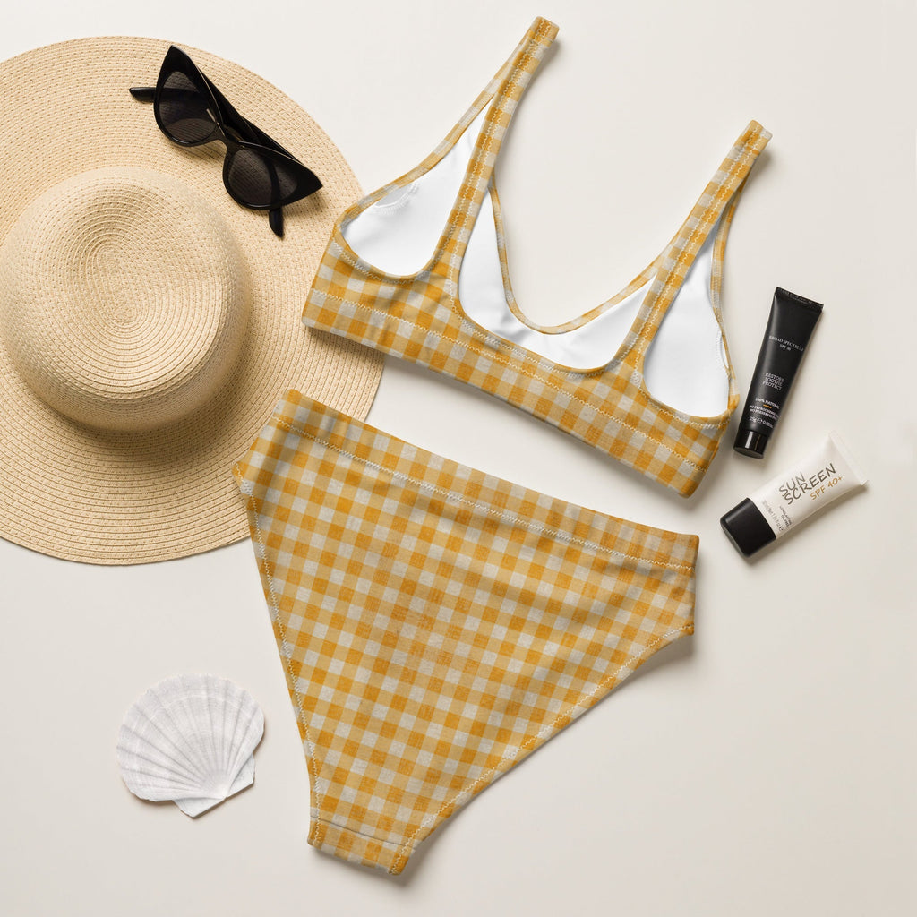 Ready to Ship Yeehaw Yellow Gingham Checkered  Bikini Size SMALL Baha Ranch Western Wear