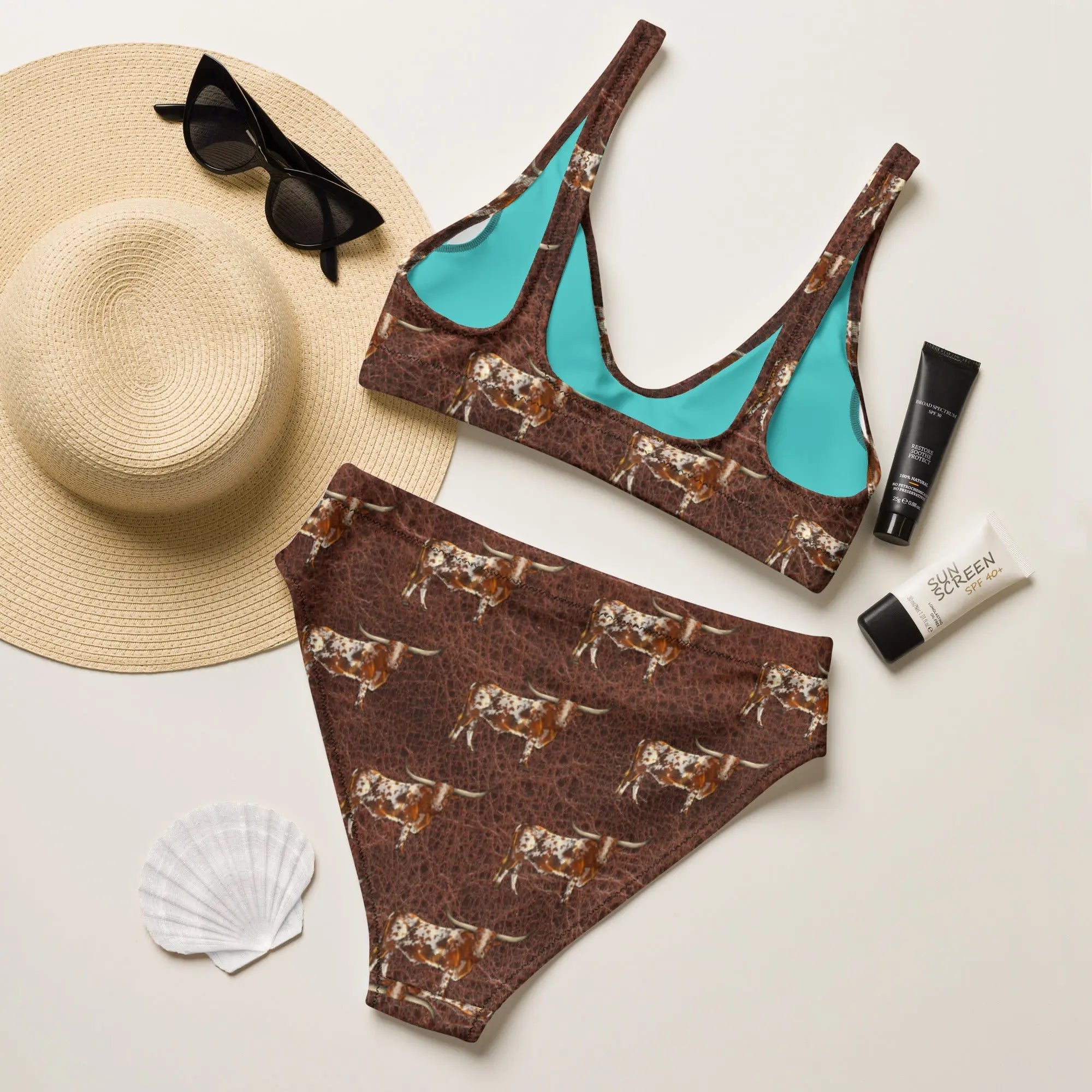 Baha Ranch Yeehaw Leather & Longhorns Bikini Baha Ranch Western Wear