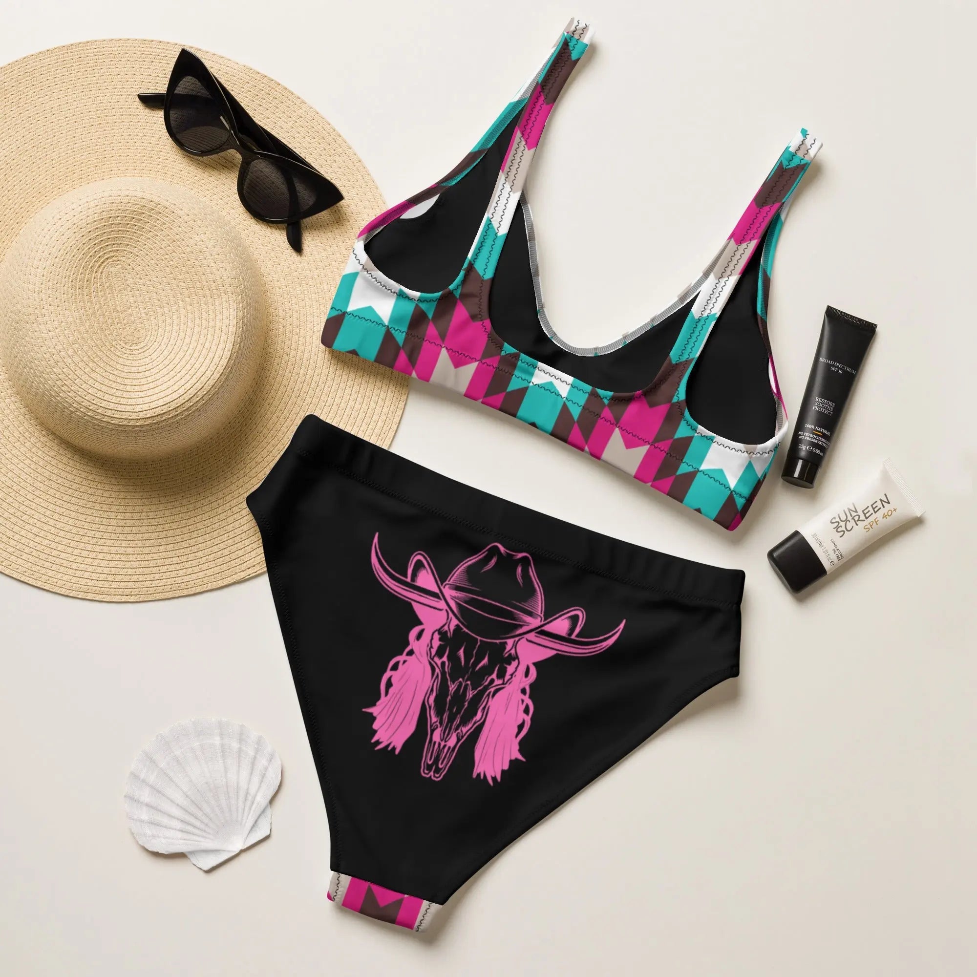 Baha Ranch Yeehaw Mullet Cowboy Aztec Bikini Baha Ranch Western Wear
