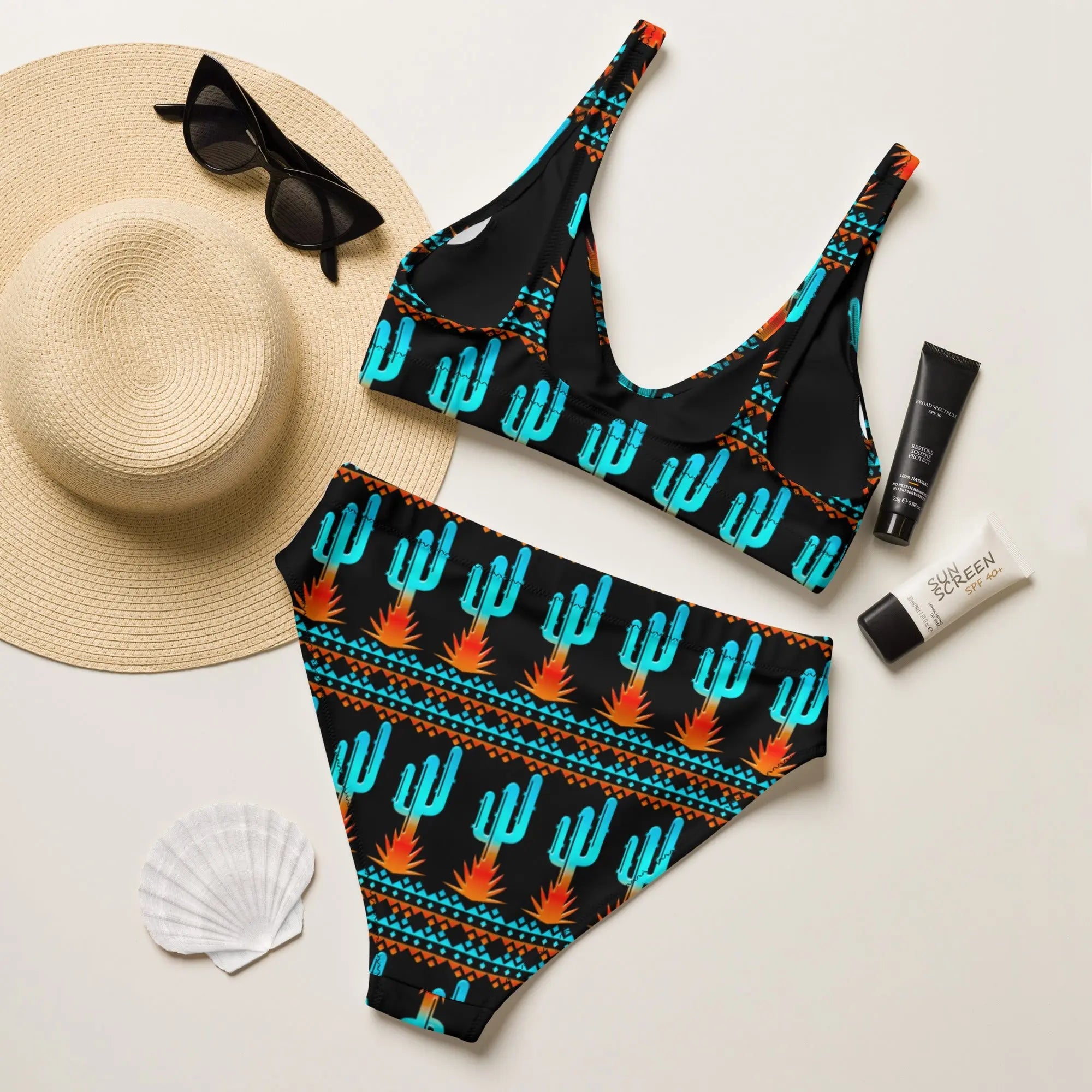Baha Ranch Yeehaw Turquoise Cactus Bikini Baha Ranch Western Wear