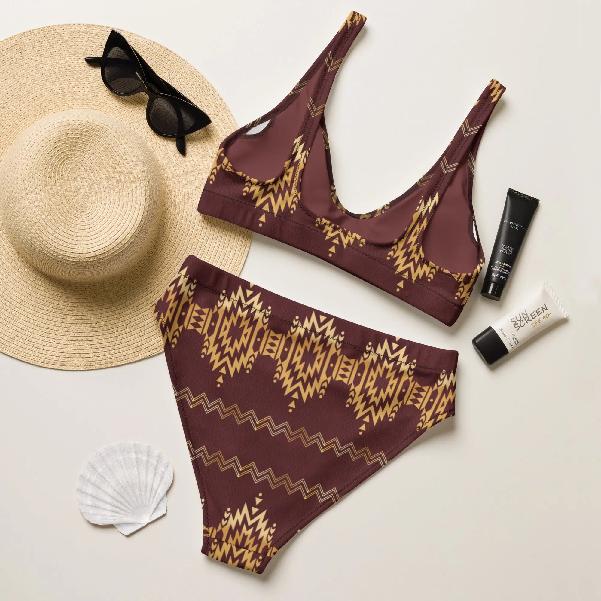 Baha Ranch Yeehaw Gold Aztec Bikini Baha Ranch Western Wear