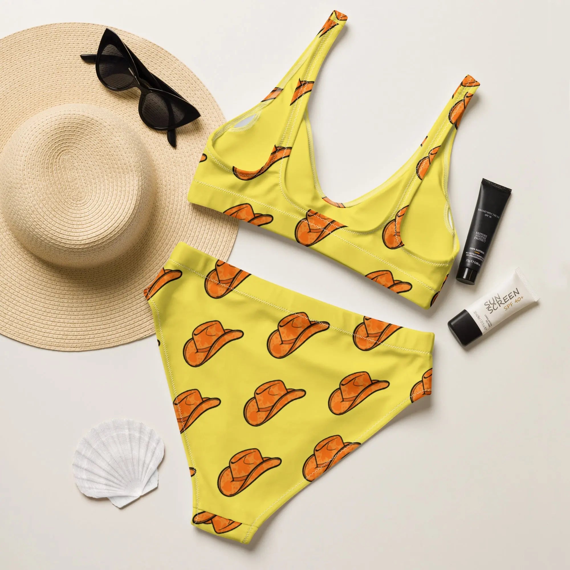 Baha Ranch Yeehaw Orange Hat Bikini Baha Ranch Western Wear