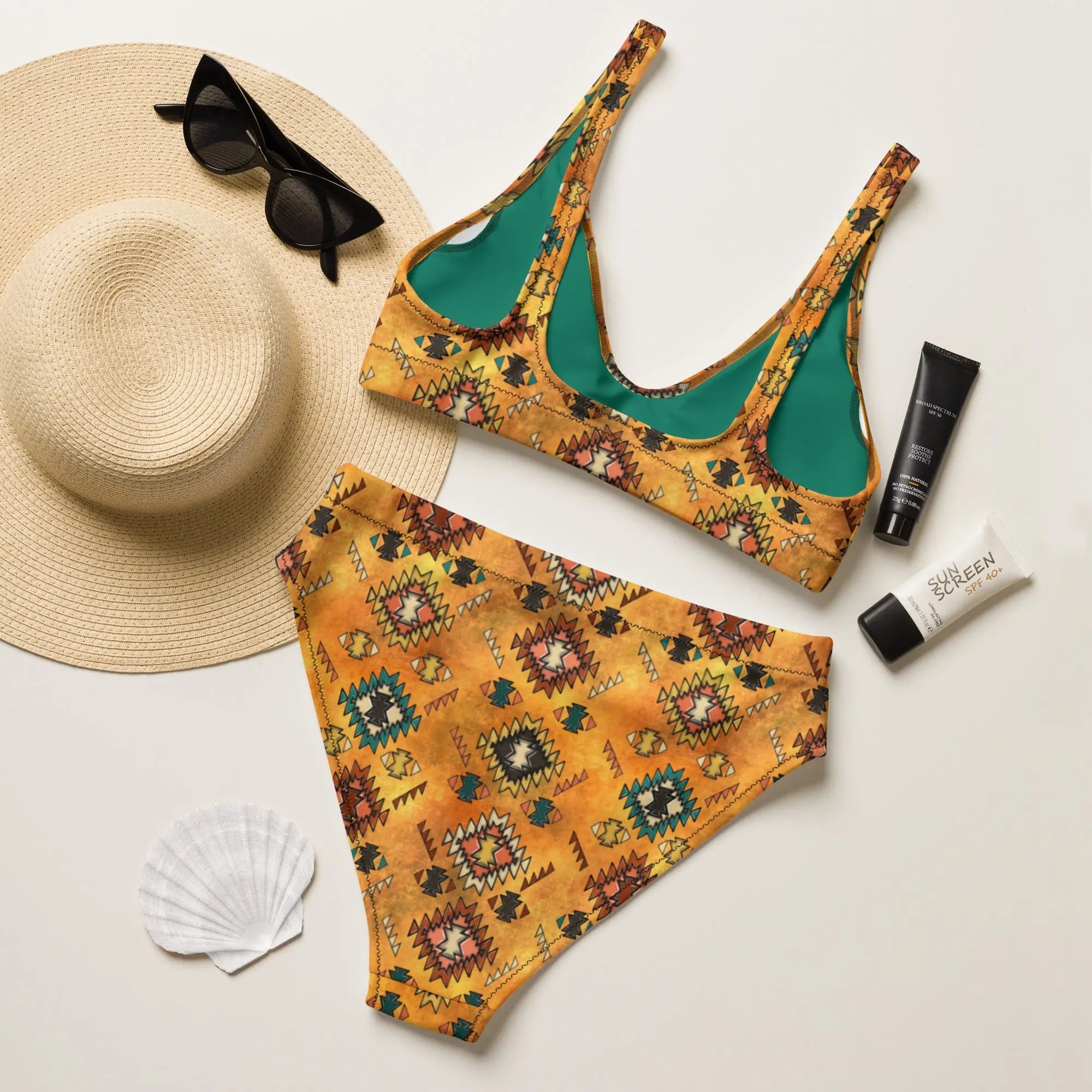 Baha Ranch Yeehaw Golden Aztec Bikini Baha Ranch Western Wear