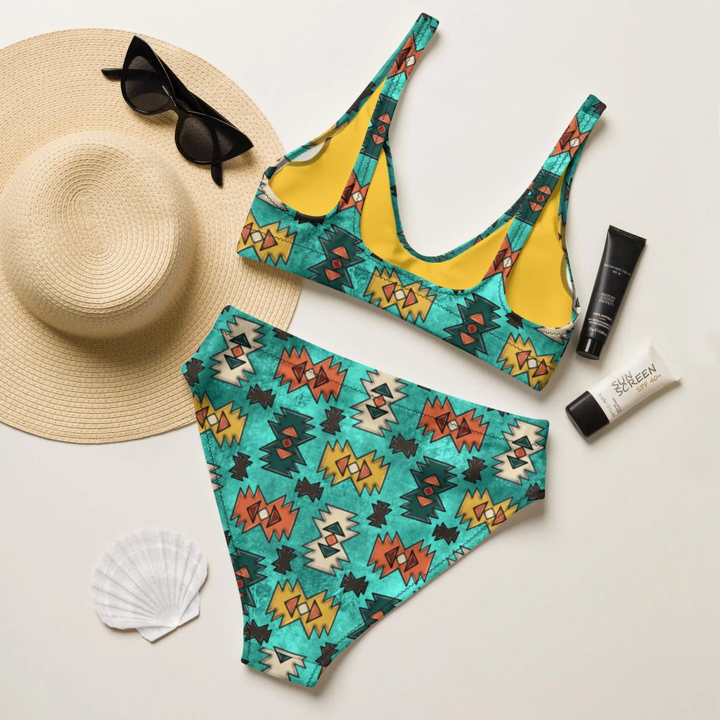 READY TO SHIP Yeehaw Turquoise Aztec Bikini SIZE MEDIUM Baha Ranch Western Wear