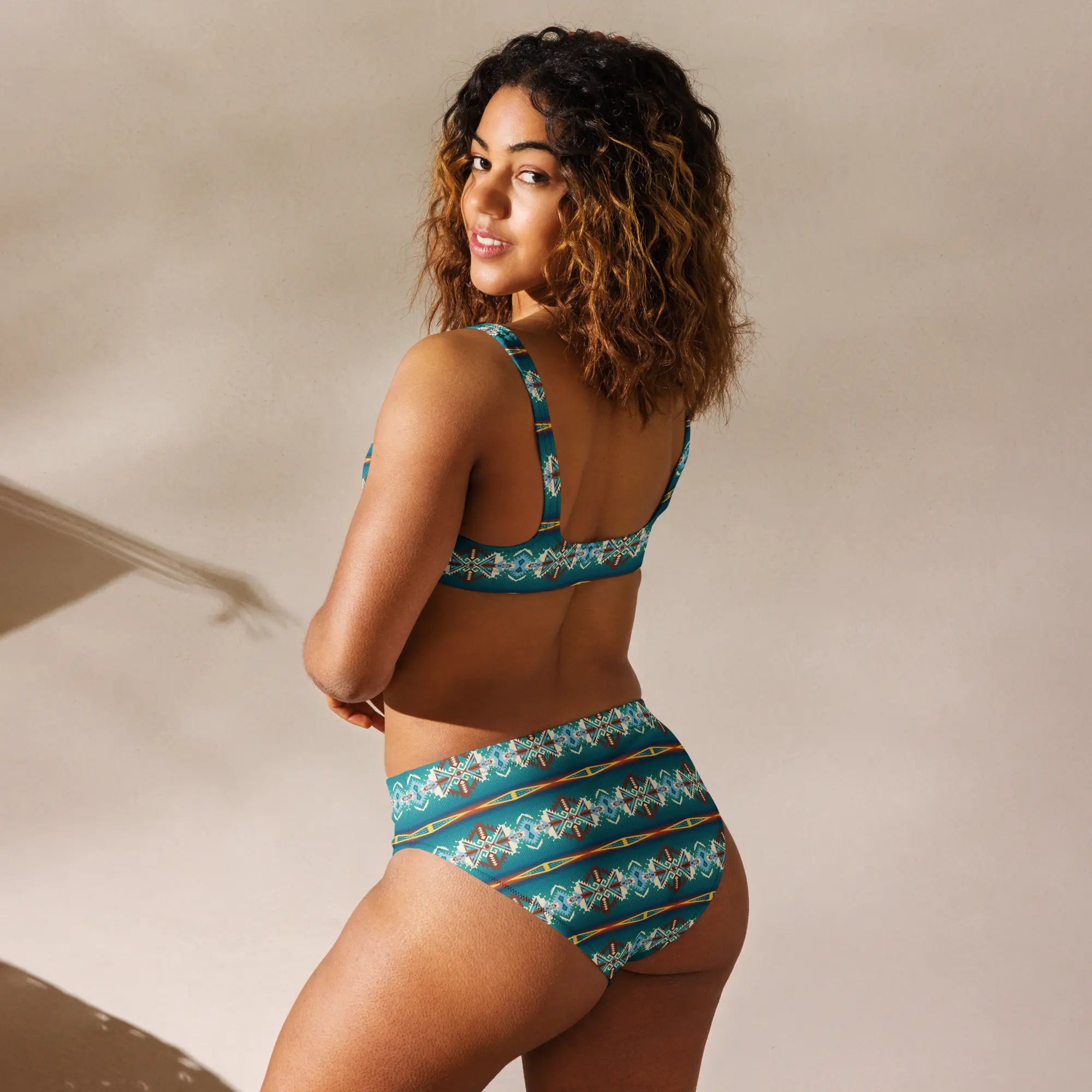 Baha Ranch Yeehaw Teal Aztec Blanket Print Bikini Baha Ranch Western Wear