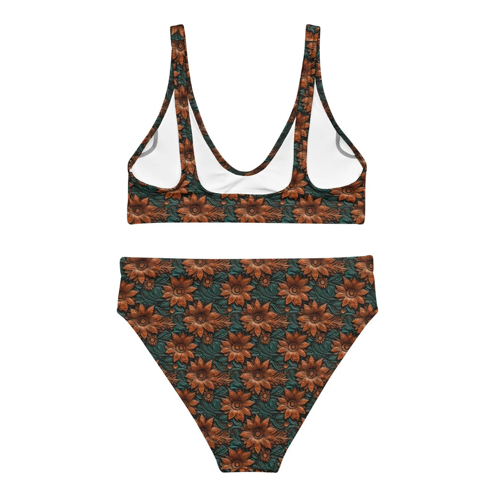 Baha Ranch Yeehaw Floral Leather Print Bikini Baha Ranch Western Wear