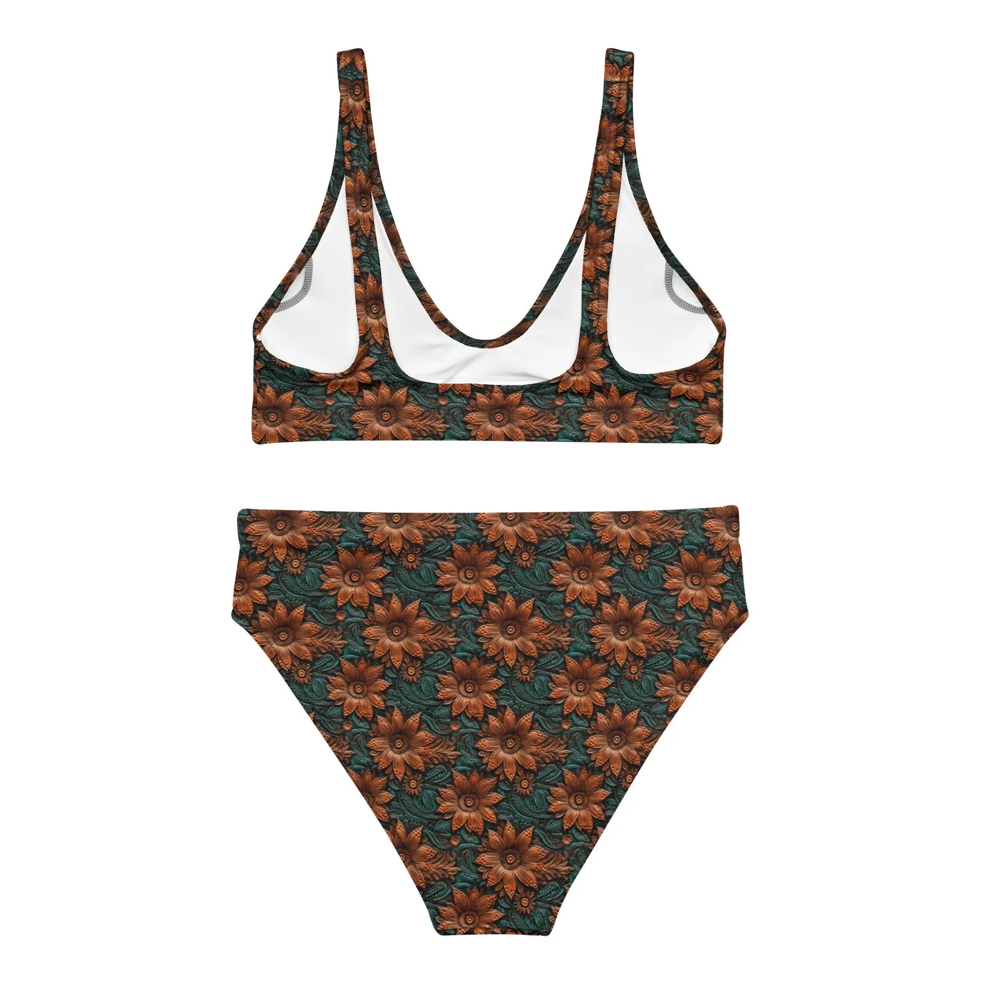 Baha Ranch Yeehaw Floral Leather Print Bikini Baha Ranch Western Wear