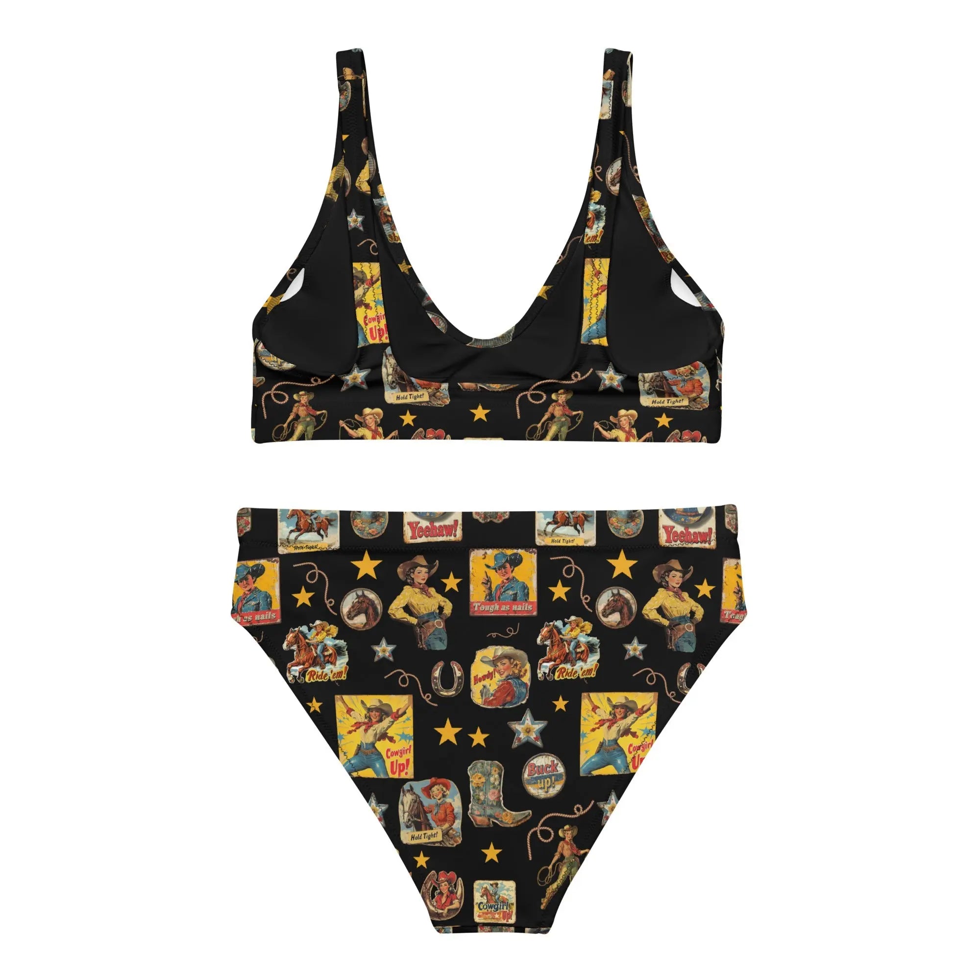 Baha Ranch Yeehaw Vintage Cowgirl Collage Bikini Baha Ranch Western Wear