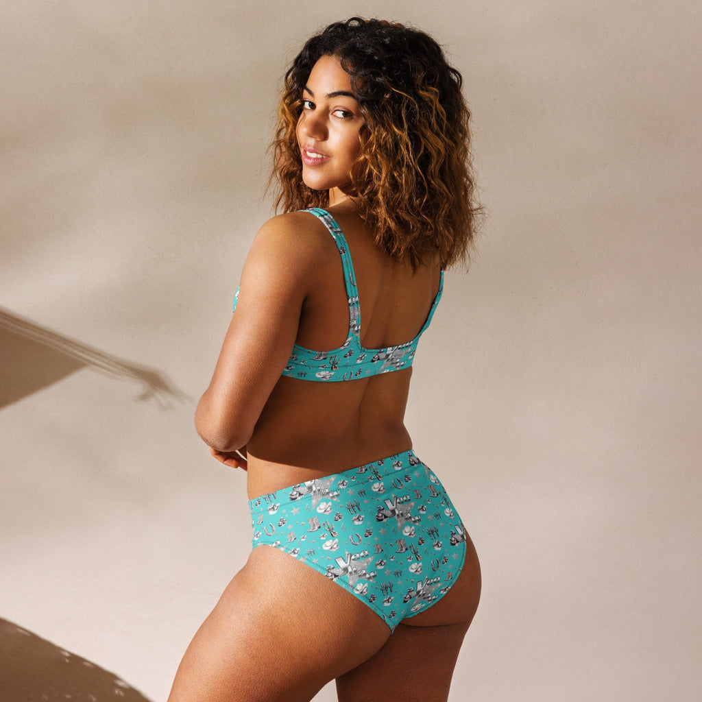 Baha Ranch Yeehaw Turquoise Rhinestone Cowgirl Turquoise Bikini Baha Ranch Western Wear